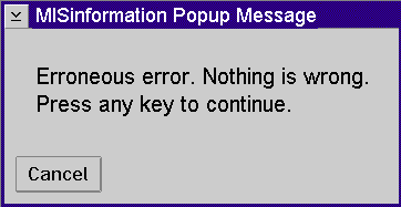 Way cool and way funny error popup